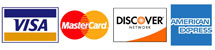 Visa, Mastercard, Discover & American Express cards accepted
